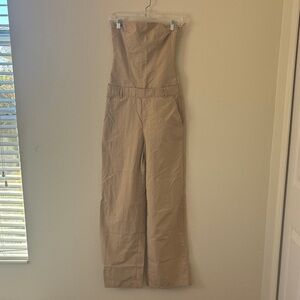Zara Beige Strapless Jumpsuit